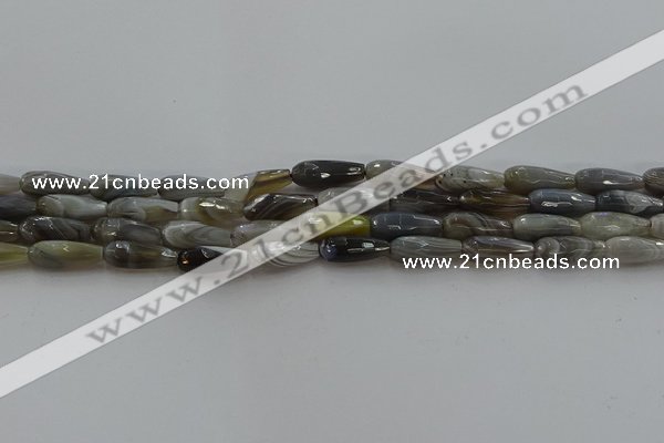 CTR87 15.5 inches 6*16mm faceted teardrop grey botswana agate beads