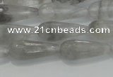 CTR90 15.5 inches 8*20mm faceted teardrop cloudy quartz beads