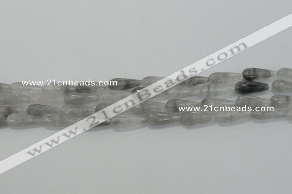 CTR90 15.5 inches 8*20mm faceted teardrop cloudy quartz beads