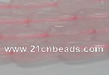 CTR91 15.5 inches 8*20mm faceted teardrop rose quartz beads