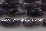 CTR94 15.5 inches 8*20mm faceted teardrop dogtooth amethyst beads