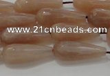 CTR95 15.5 inches 8*20mm faceted teardrop moonstone gemstone beads