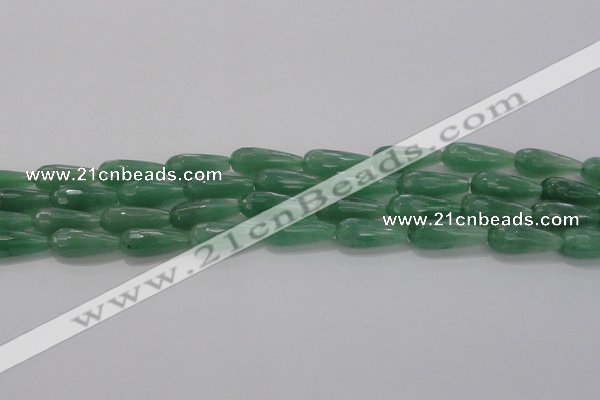 CTR97 15.5 inches 8*20mm faceted teardrop green aventurine beads