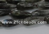 CTR99 15.5 inches 8*20mm faceted teardrop labradorite beads