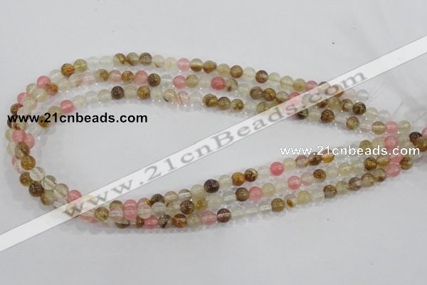 CTS02 15.5 inches 6mm round tigerskin glass beads wholesale