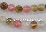 CTS03 15.5 inches 8mm round tigerskin glass beads wholesale