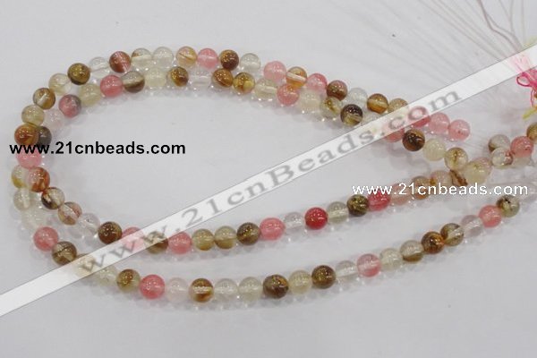 CTS03 15.5 inches 8mm round tigerskin glass beads wholesale