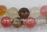 CTS05 15.5 inches 12mm round tigerskin glass beads wholesale