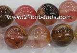 CTS07 15.5 inches 16mm round tigerskin glass beads wholesale