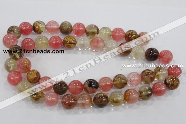 CTS07 15.5 inches 16mm round tigerskin glass beads wholesale