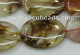 CTS51 15.5 inches 22*30mm oval tigerskin glass beads wholesale