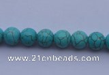 CTU03 15.5 inches 8mm round blue turquoise strand beads Wholesale