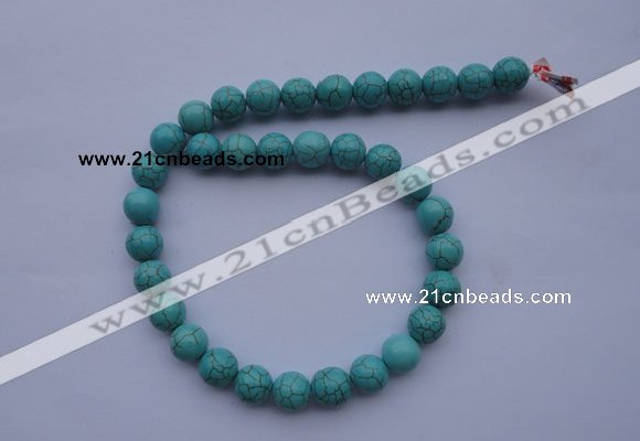 CTU03 15.5 inches 8mm round blue turquoise strand beads Wholesale