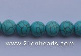 CTU05 15.5 inches 12mm round blue turquoise strand beads Wholesale