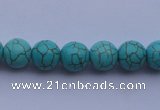 CTU05 15.5 inches 12mm round blue turquoise strand beads Wholesale