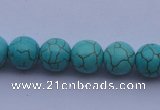 CTU07 15.5 inches 16mm round blue turquoise strand beads Wholesale