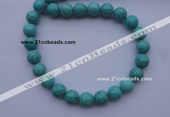 CTU07 15.5 inches 16mm round blue turquoise strand beads Wholesale