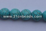 CTU10 15.5 inches 25mm round blue turquoise strand beads Wholesale