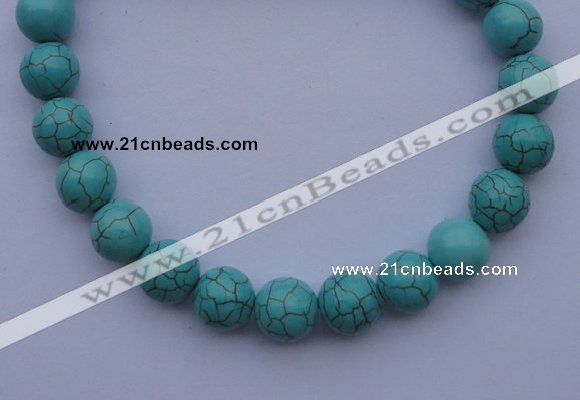 CTU10 15.5 inches 25mm round blue turquoise strand beads Wholesale