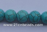 CTU11 15.5 inches 30mm round blue turquoise strand beads Wholesale