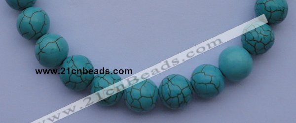 CTU11 15.5 inches 30mm round blue turquoise strand beads Wholesale