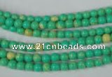 CTU1160 15.5 inches 4mm round synthetic turquoise beads wholesale