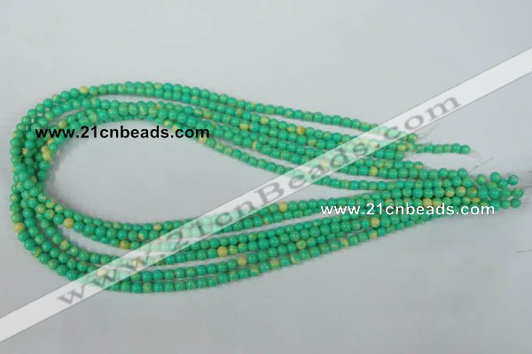 CTU1160 15.5 inches 4mm round synthetic turquoise beads wholesale