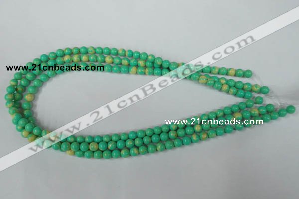 CTU1161 15.5 inches 6mm round synthetic turquoise beads wholesale