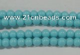 CTU1209 15.5 inches 3mm round synthetic turquoise beads