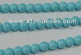 CTU1210 15.5 inches 4mm round synthetic turquoise beads