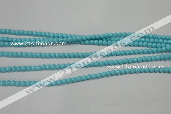 CTU1210 15.5 inches 4mm round synthetic turquoise beads