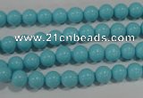 CTU1212 15.5 inches 8mm round synthetic turquoise beads