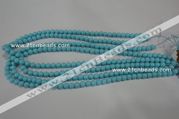 CTU1212 15.5 inches 8mm round synthetic turquoise beads