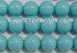 CTU1215 15.5 inches 14mm round synthetic turquoise beads