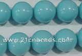 CTU1216 15.5 inches 16mm round synthetic turquoise beads