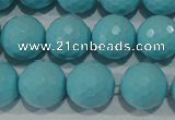 CTU1224 15.5 inches 12mm faceted round synthetic turquoise beads