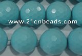 CTU1227 15.5 inches 18mm faceted round synthetic turquoise beads