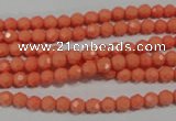 CTU1321 15.5 inches 4mm faceted round synthetic turquoise beads