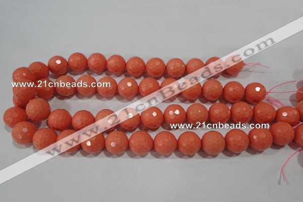 CTU1327 15.5 inches 16mm faceted round synthetic turquoise beads