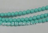 CTU1380 15.5 inches 4mm round synthetic turquoise beads