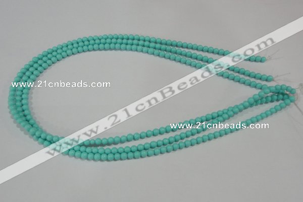 CTU1380 15.5 inches 4mm round synthetic turquoise beads