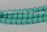 CTU1381 15.5 inches 5mm round synthetic turquoise beads