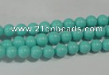 CTU1382 15.5 inches 6mm round synthetic turquoise beads