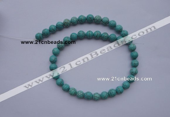 CTU14 15.5 inches 10mm faceted round blue turquoise beads Wholesale