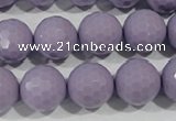 CTU1415 15.5 inches 14mm faceted round synthetic turquoise beads