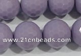 CTU1418 15.5 inches 20mm faceted round synthetic turquoise beads