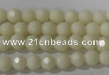 CTU1440 15.5 inches 4mm faceted round synthetic turquoise beads