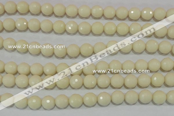 CTU1448 15.5 inches 18mm faceted round synthetic turquoise beads