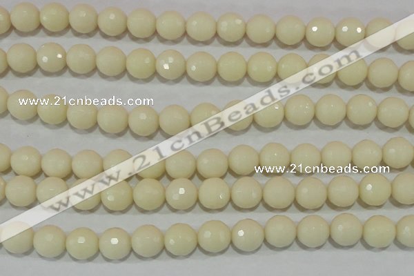 CTU1449 15.5 inches 20mm faceted round synthetic turquoise beads