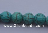 CTU15 15.5 inches 12mm faceted round blue turquoise beads Wholesale